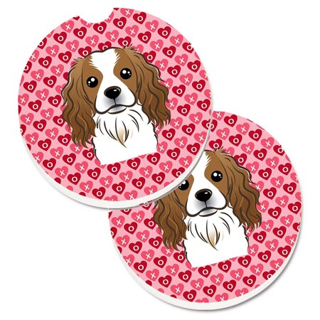 Carolines Treasures Cavalier Spaniel Hearts Cup Holder Car Coasters - Set of 2 BB5294CARC
